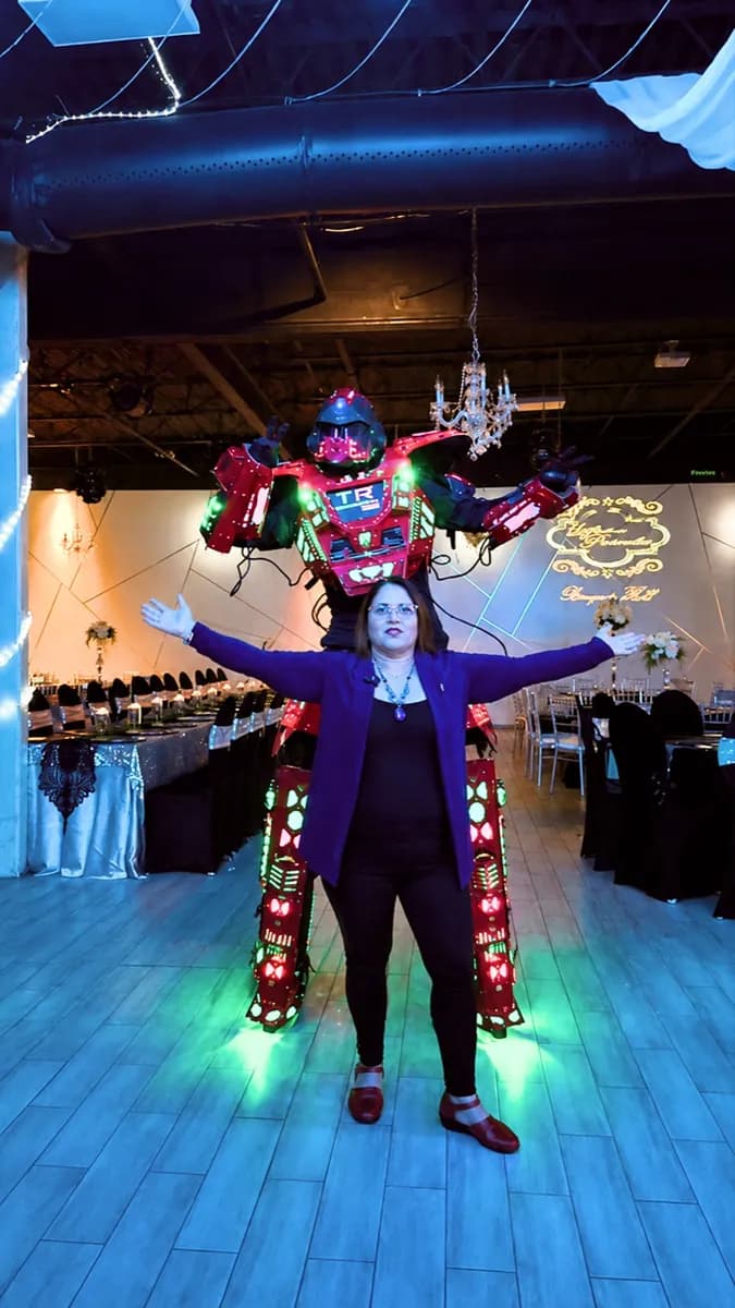 Robot & Big Head at Quinceañera